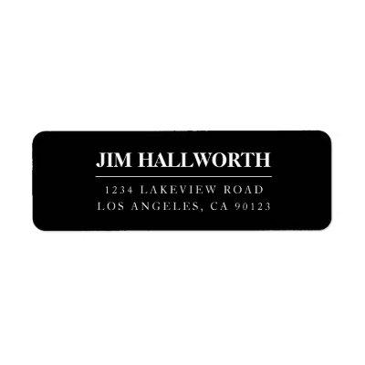 Black & White Modern Return Address Label