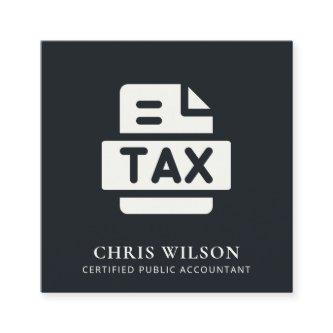 BLACK WHITE MODERN TAX RETURN AGENT PREPARER ICON SQUARE