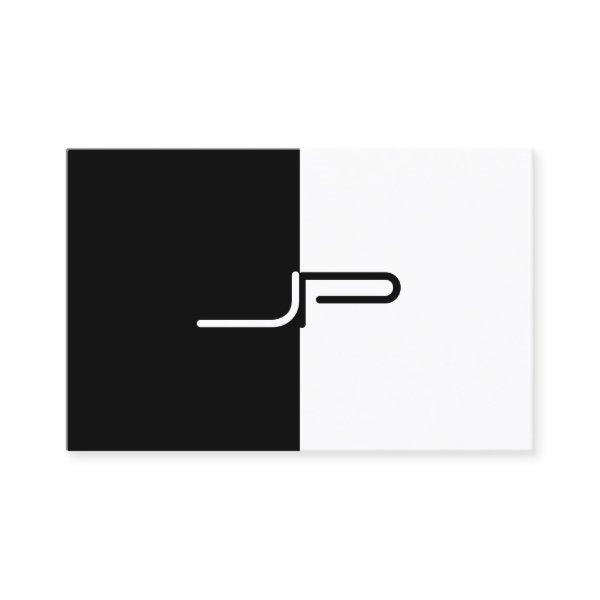Black White Monogram Initial Elegant Modern Trendy