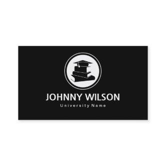Black & White Mortar Board Graduate Student Calling Card