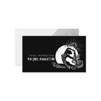 Black White One-legged King Pigeon Yoga Pose Logo