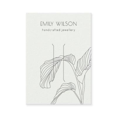 Black White Palm Leafy Sketch Hair Clip Display