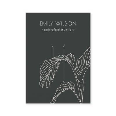 Black White Palm Leafy Sketch Hair Clip Display