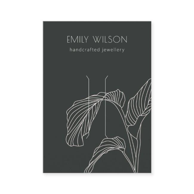 Black White Palm Leafy Sketch Hair Clip Display