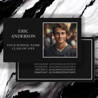 Black White Photo Class of 2024 Graduate