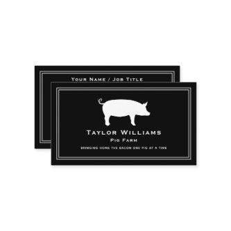Black White Pig Farm Animal Hog Farming Farmer