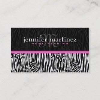 Black White & Pink Animal Print-Zebra Stripes