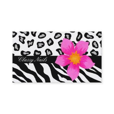 Black, White, Pink & Grey Zebra & Cheetah Skin