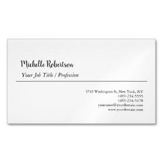 Black White Plain Minimalist  Magnet