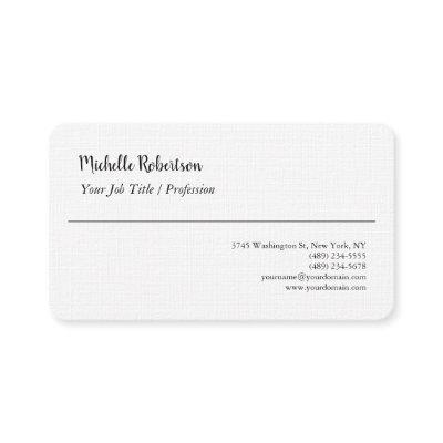 Black White Plain Minimalist Personalized