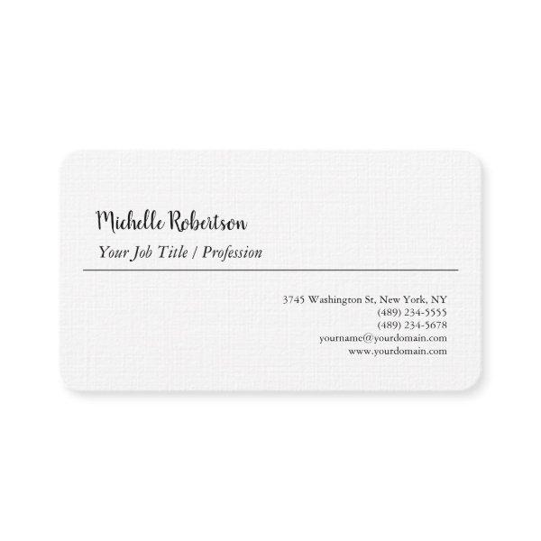 Black White Plain Minimalist Personalized