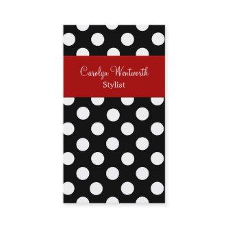 Black White Polka Dot with Red