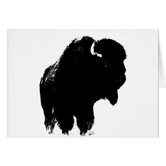 Black & White Pop Art Bison Buffalo