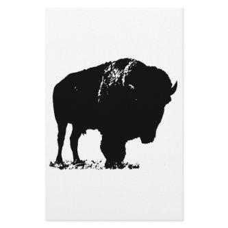 Black & White Pop Art Bison Buffalo Stationery