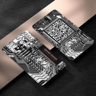 Black & White Printed Circuit Board Custom QR Code