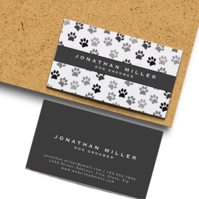 Black & White Puppy Dog Paw Prints | Gray