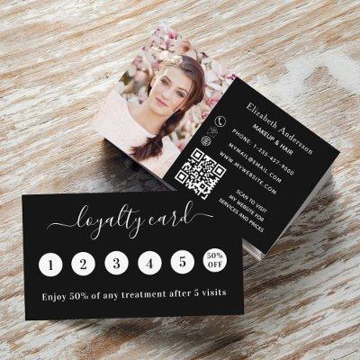 Black white QR code photo loyalty card