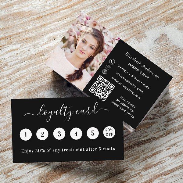 Black white QR code photo loyalty card