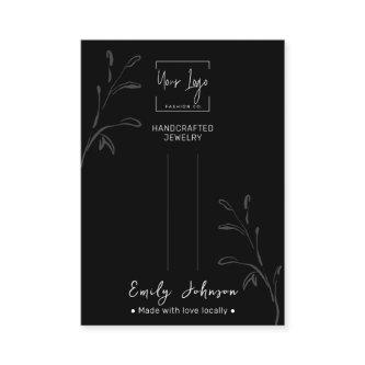 Black & White QR Jewelry Hair Clip Display Card