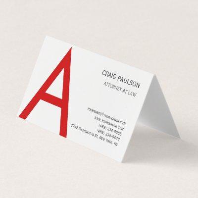 Black White Red Monogram Initial Letter Attorney