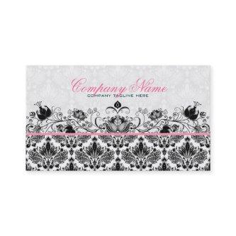 Black & White Retro Floral Damasks Pattern