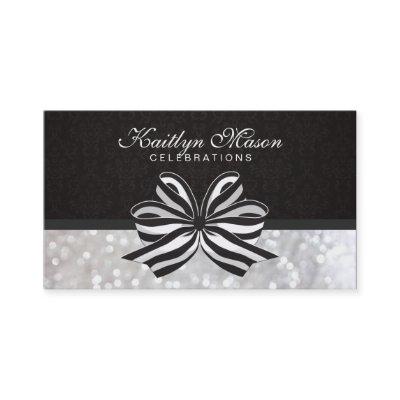 Black White Ribbon / Damask / Bokeh