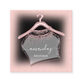 Black White Rose Glitter Fashion Closet Cloth Shop Square