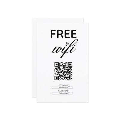 Black White Simple Free Wi-Fi QR Code Place