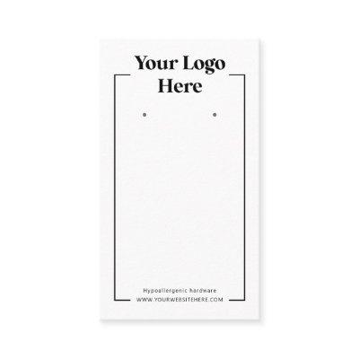 Black White Simple Logo Earring Backer Card