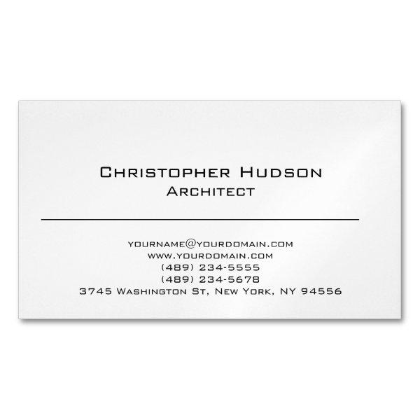 Black White Simple Plain Architect  Magnet