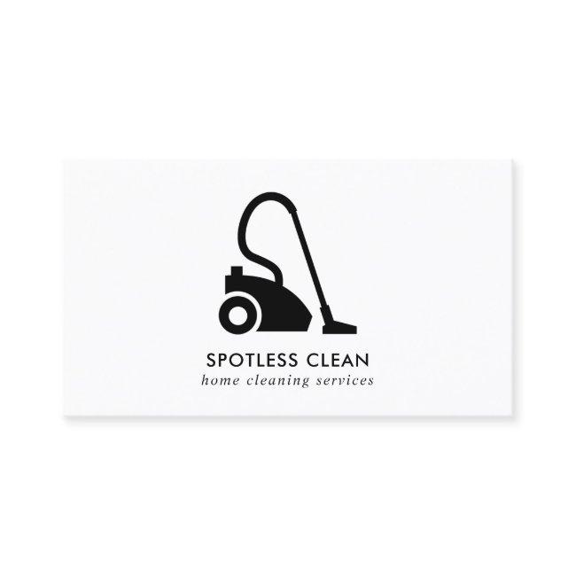 BLACK WHITE SIMPLE VACUUM CLEANER CLEANING SERVICE
