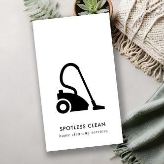 BLACK WHITE SIMPLE VACUUM CLEANER CLEANING SERVICE