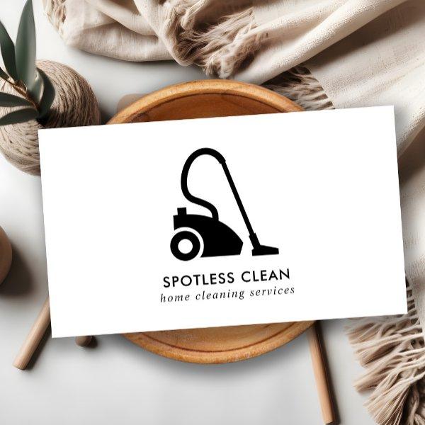 BLACK WHITE SIMPLE VACUUM CLEANER CLEANING SERVICE