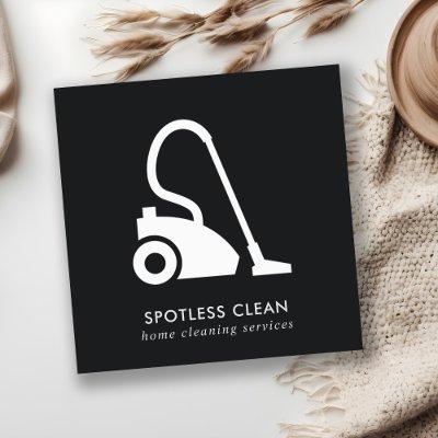 BLACK WHITE SIMPLE VACUUM CLEANER CLEANING SERVICE SQUARE