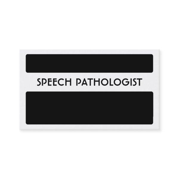 Black white SPEECH PATHOLOGIST