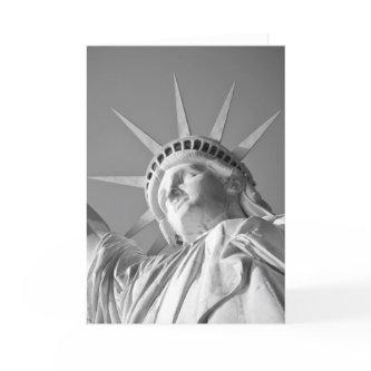 Black White Statue of Liberty Card