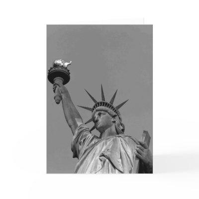 Black & White Statue of Liberty New York Card
