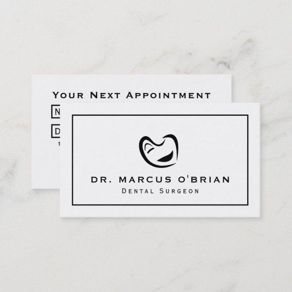 Black & White Tooth Logo, Dentist Appointment
