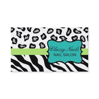 Black, White, Turquoise & Green Zebra & Cheetah