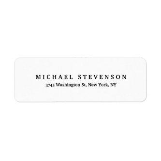 Black White Unique Classical Return Address Label