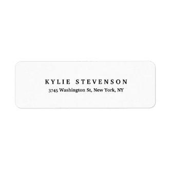 Black White Unique Classical Return Address Label