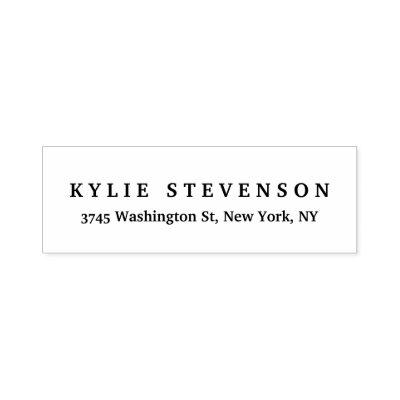 Black White Unique Classical Return Address Label Self-inking Stamp