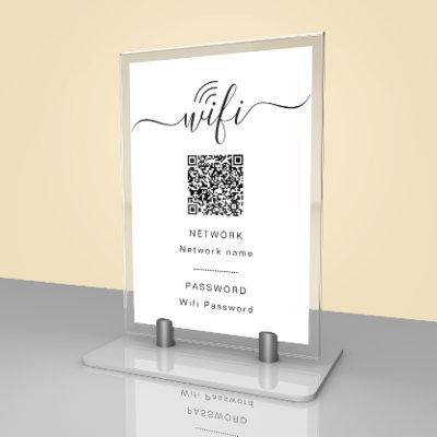 Black & White Wifi Password Sign Table Card