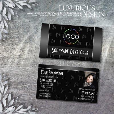 Black White with Logo Photo and Letters Pattern