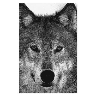 Black & White Wolf Artwork Stationery