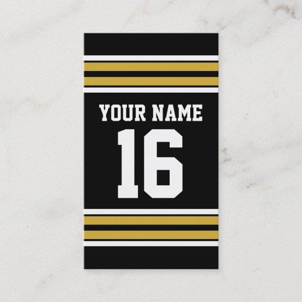 Black with Gold White Stripes Team Jersey