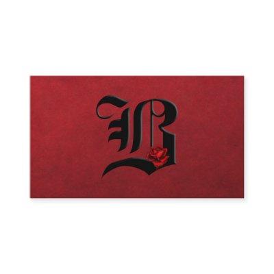 Black with Red Roses Initial B Goth