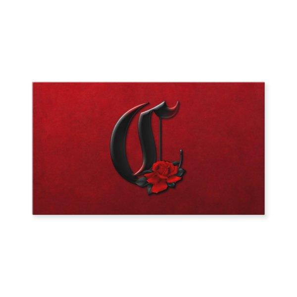 Black with Red Roses Initial C Goth