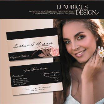Black with Rose Gold Decor and Gorgeous Flower
