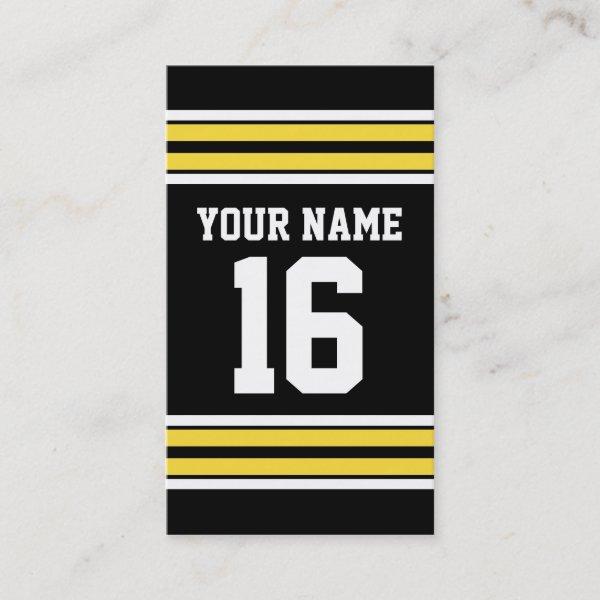 Black with Yellow White Stripes Team Jersey